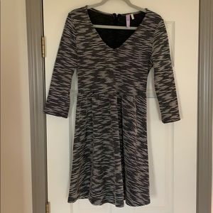 Alya Black & White Textured Dress
